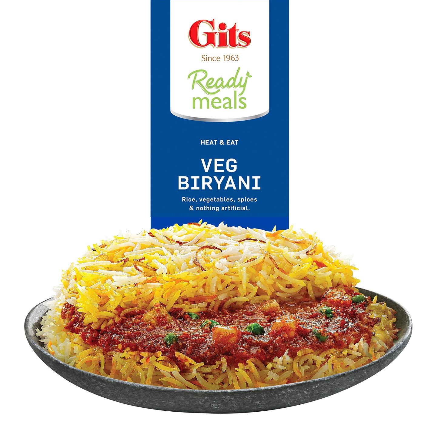 Gits Ready To Eat Veg Biryani 795G (Pack Of 3 X 265G Each)