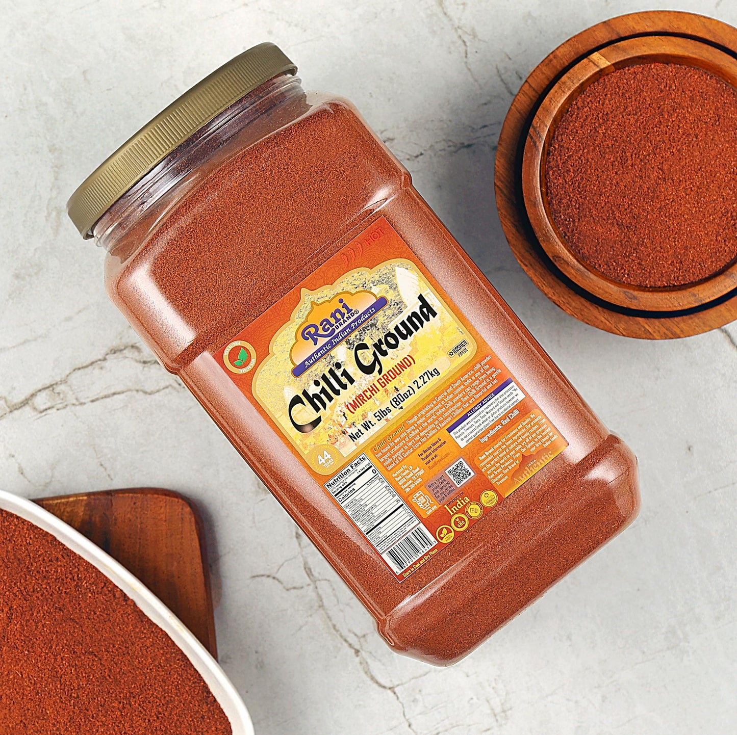Rani Chilli Powder (Mirchi) Ground Indian Spice 80Oz (5Lbs) 2.27Kg Bulk Pet Jar ~ All Natural | Salt-Free | Vegan | No Colors |