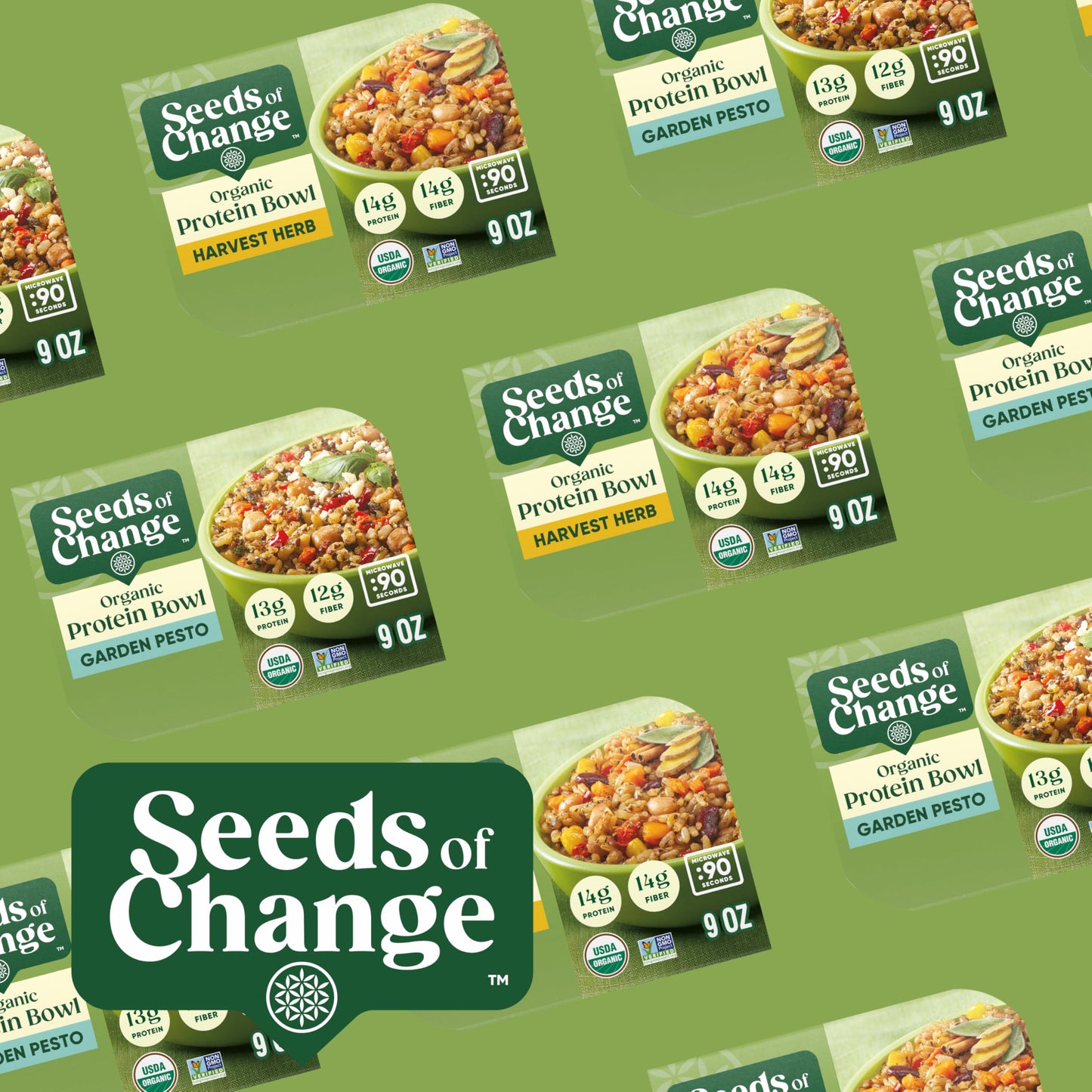 SEEDS OF CHANGE Organic High Protein Bowl Garden Pesto  Prepared Entr?e  Microwave in 90 Seconds  9 oz (Pack of 6)