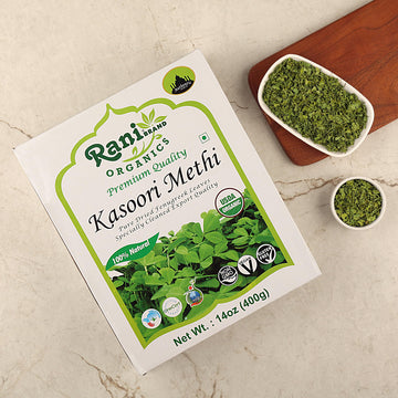 Rani Organic Fenugreek Leaves Dried (Kasoori Methi) 14Oz (400G) ~ All Natural | Vegan | Gluten Friendly | Non-Gmo | Indian Origi