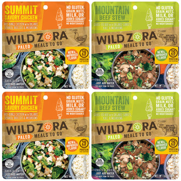 Wild Zora Paleo Freeze Dried Meals For Backpacking & Camping - Healthy Gluten Free & Grain Free Camping Meals/Backpacking Food +