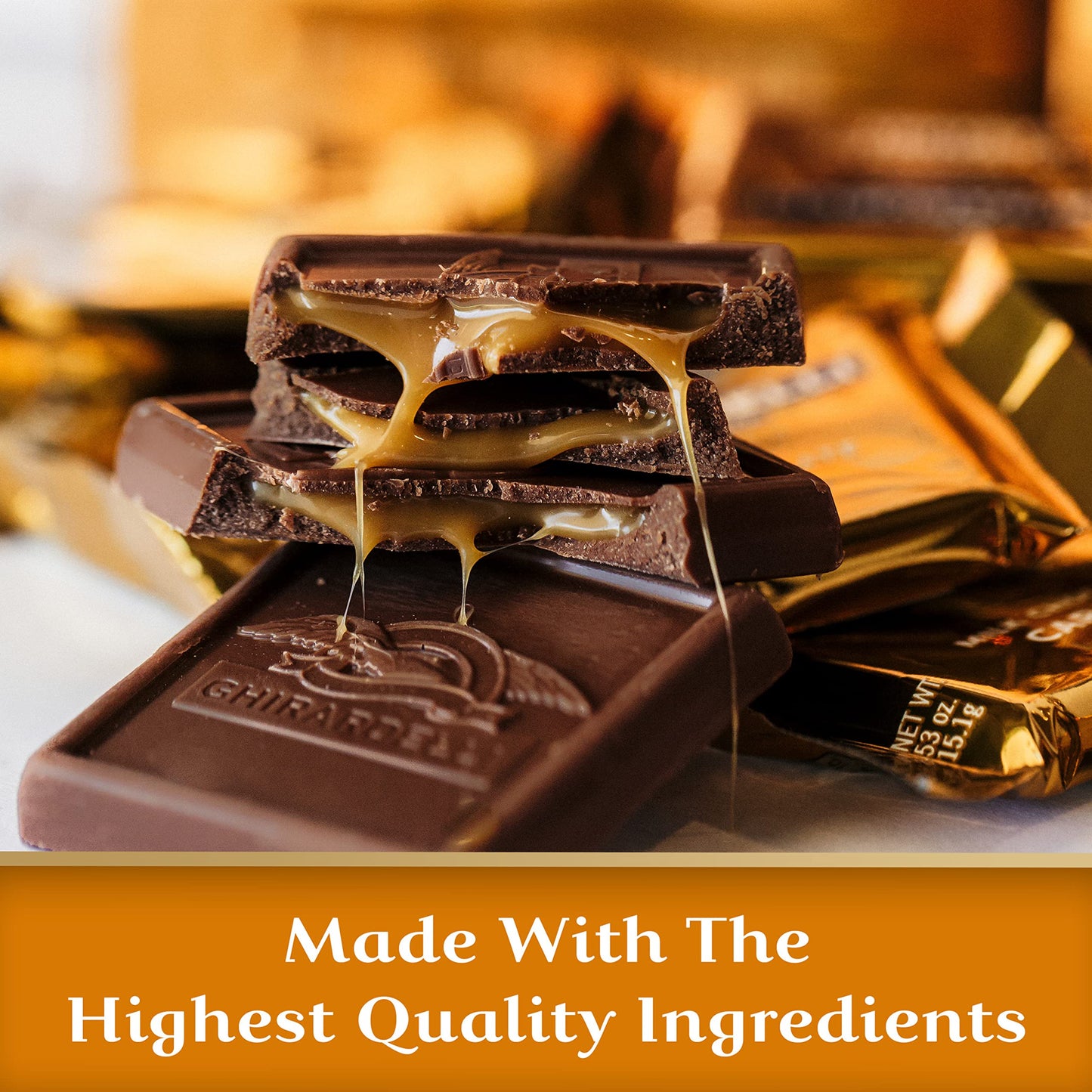 Ghirardelli Milk Chocolate Squares With Caramel Filling, 15.96 Oz Bag
