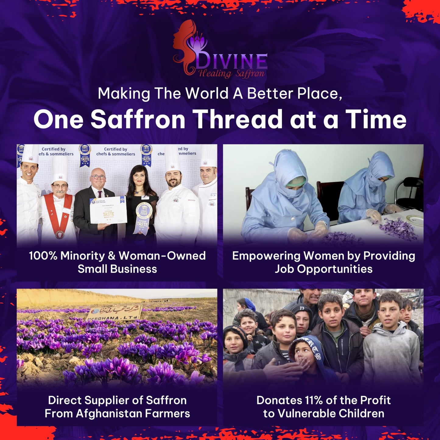 Divine Healing Saffron, Awarded Saffron Threads High Negin Enhanced Grade Saffron Spice Paella, Risotto, Teas, All Culinary Uses (1.5 Grams)