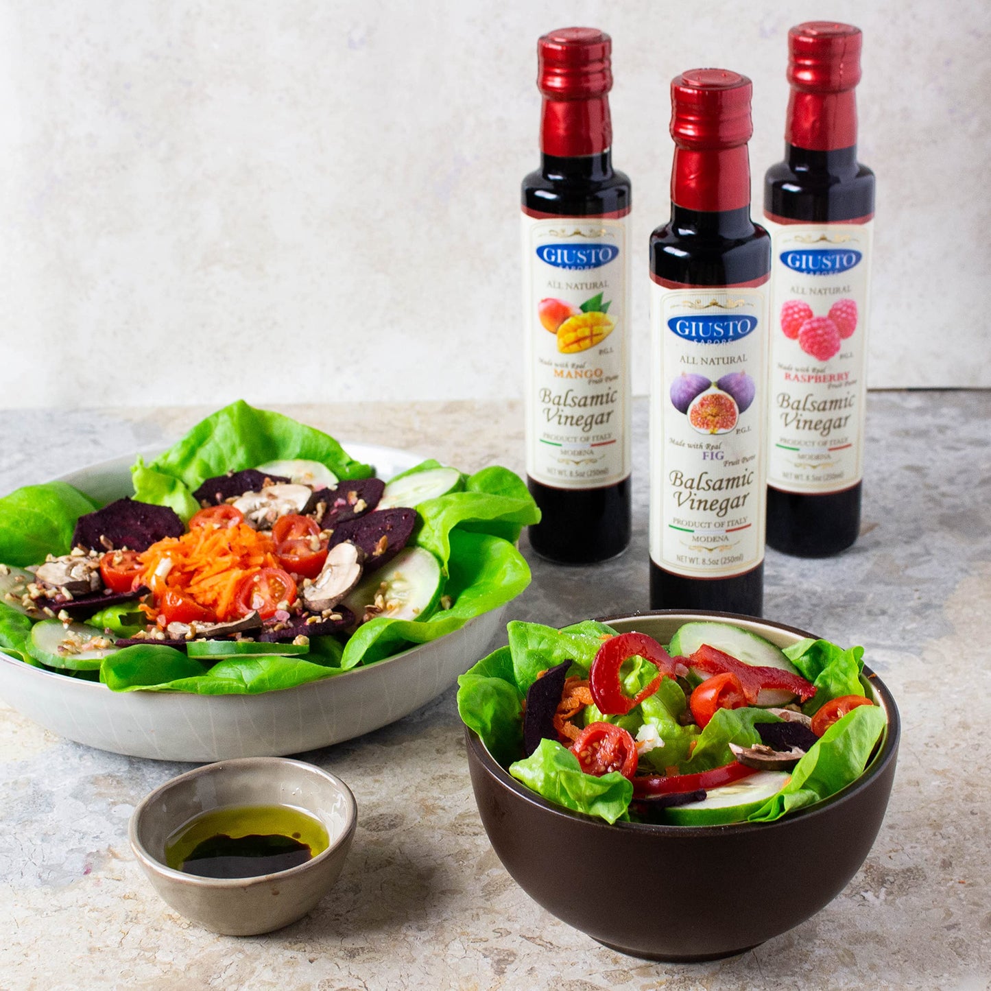 Giusto Sapore Raspberry Balsamic Vinegar - All Natural, 8.5oz, Imported from Italy