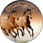 NATURAL BEHAVIOUR Edible Cake Toppers - Horse Themed, 7.5 Inch, Paper, Earthy Tones, Pastels