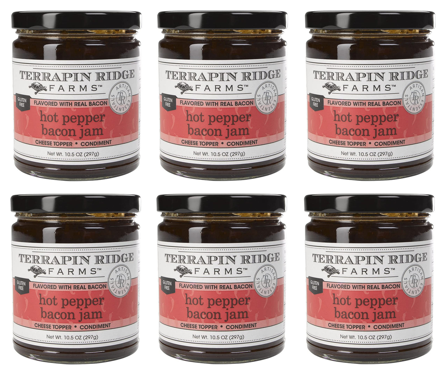 Terrapin Ridge Farms Hot Pepper Bacon Jam, 10.5 Ounce Jars, Pack of 6