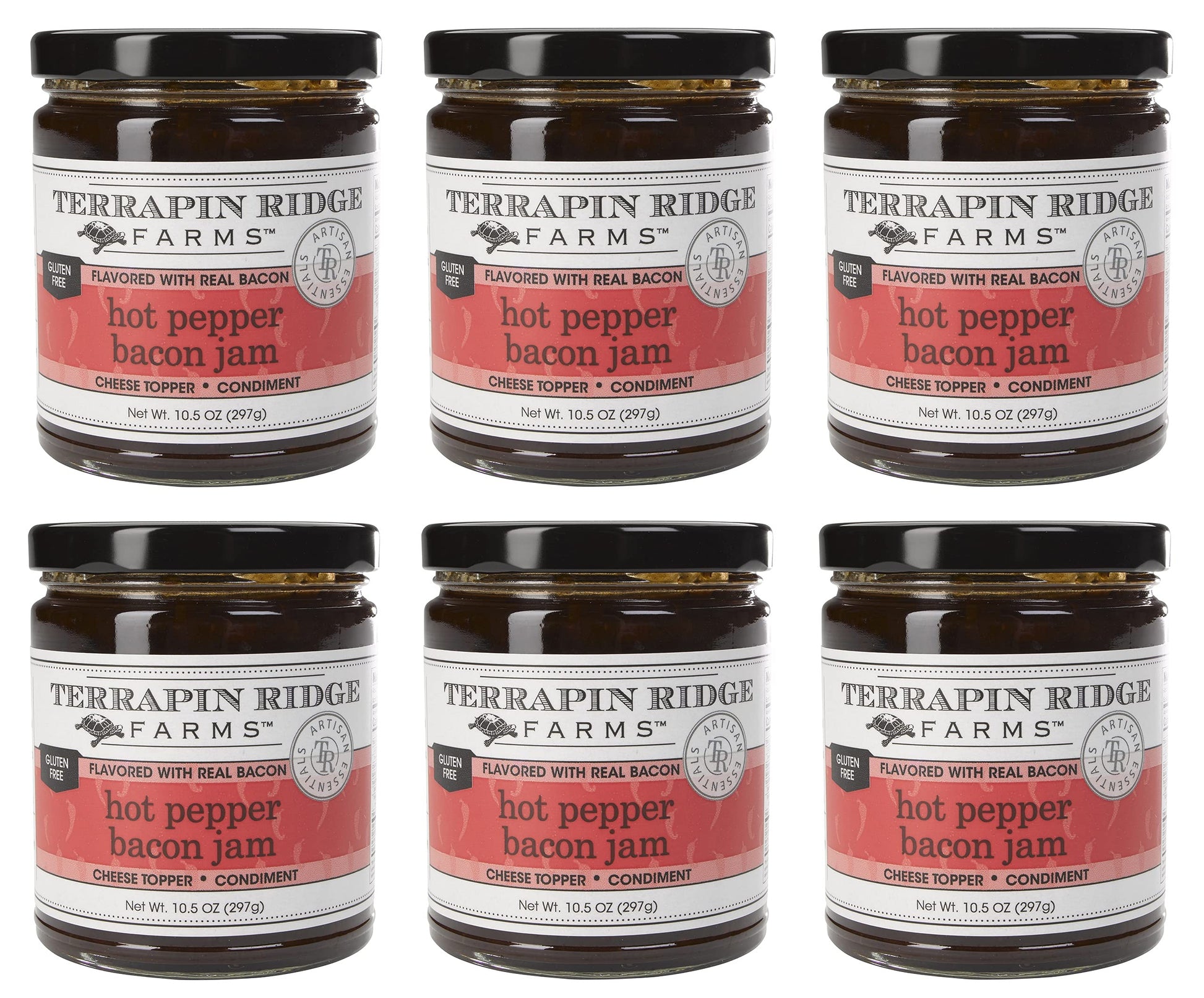 Terrapin Ridge Farms Hot Pepper Bacon Jam, 10.5 Ounce Jars, Pack of 6