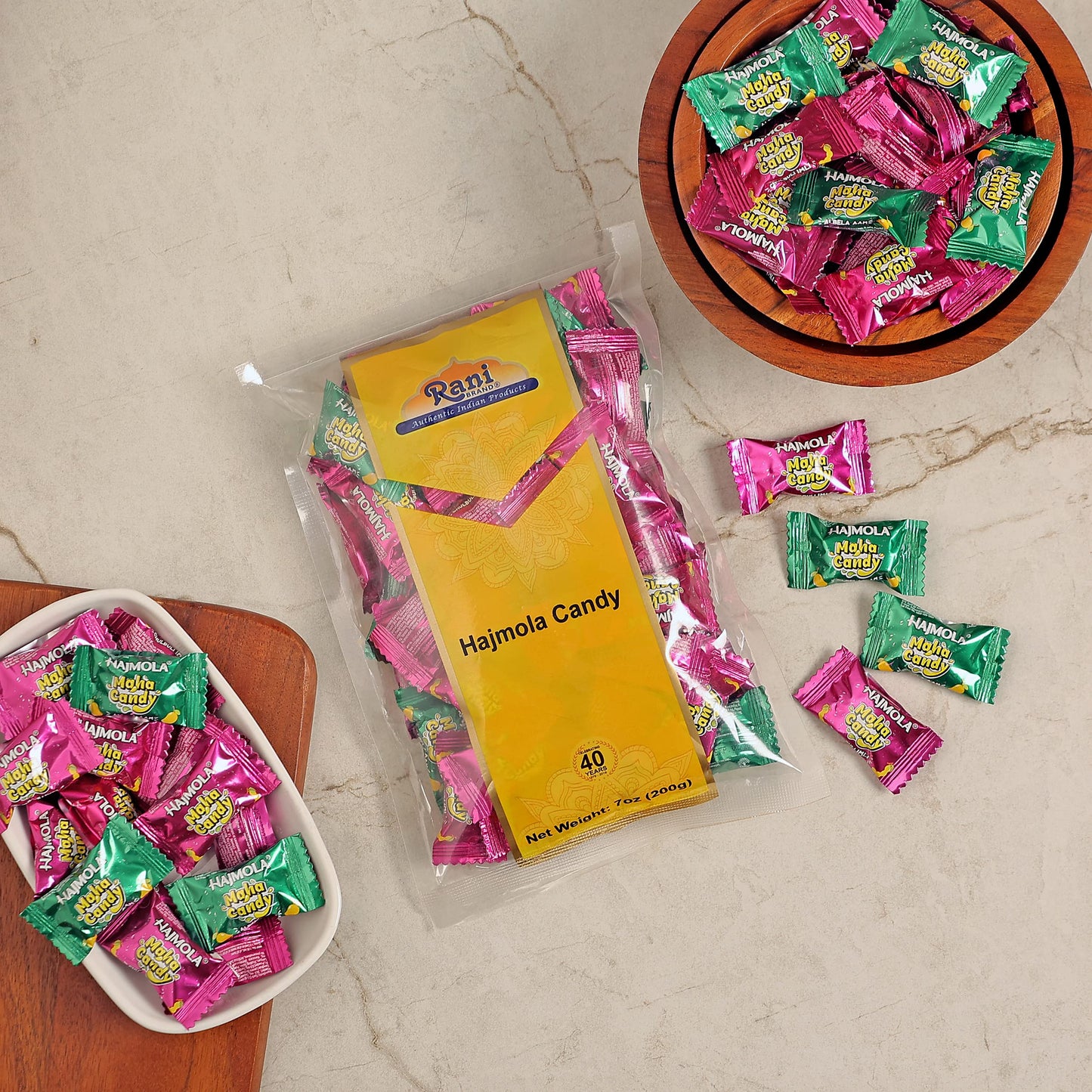 Rani Brand Hajmola Candy, Vegan, Gluten Friendly, 7oz (200g), Individually Wrapped, Brown, Indian Origin