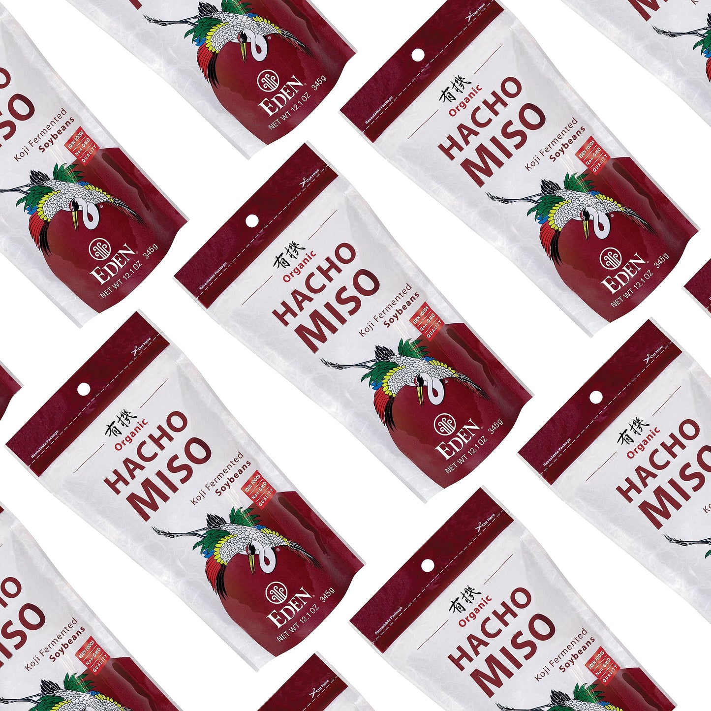 Eden Organic Hacho Miso, Traditionally Made in Japan, Soy, Koji, Rich in Umami, Dark Red, Aged 3 Years, Hatcho, 12.1 oz (Pack of
