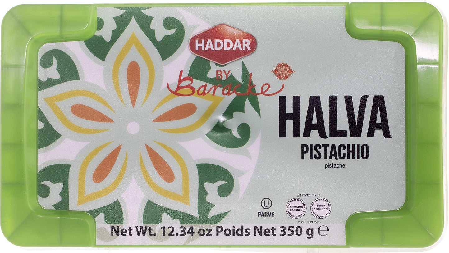 Haddar Pistachio Halva, Gluten Free Vegan Dessert, 12.34oz, Beige