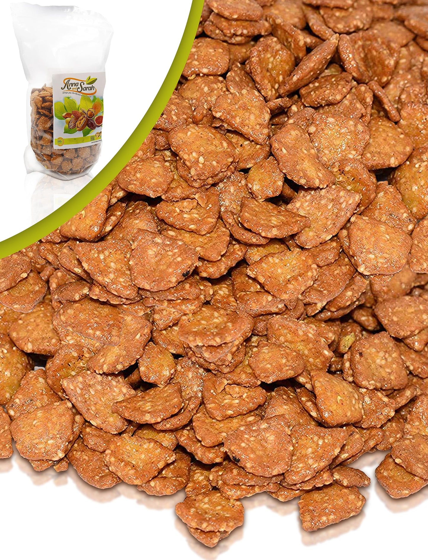 Anna and Sarah Honey Roasted Sesame Chips, 2 Lbs Resealable Bag, Crunchy Sesame Sticks