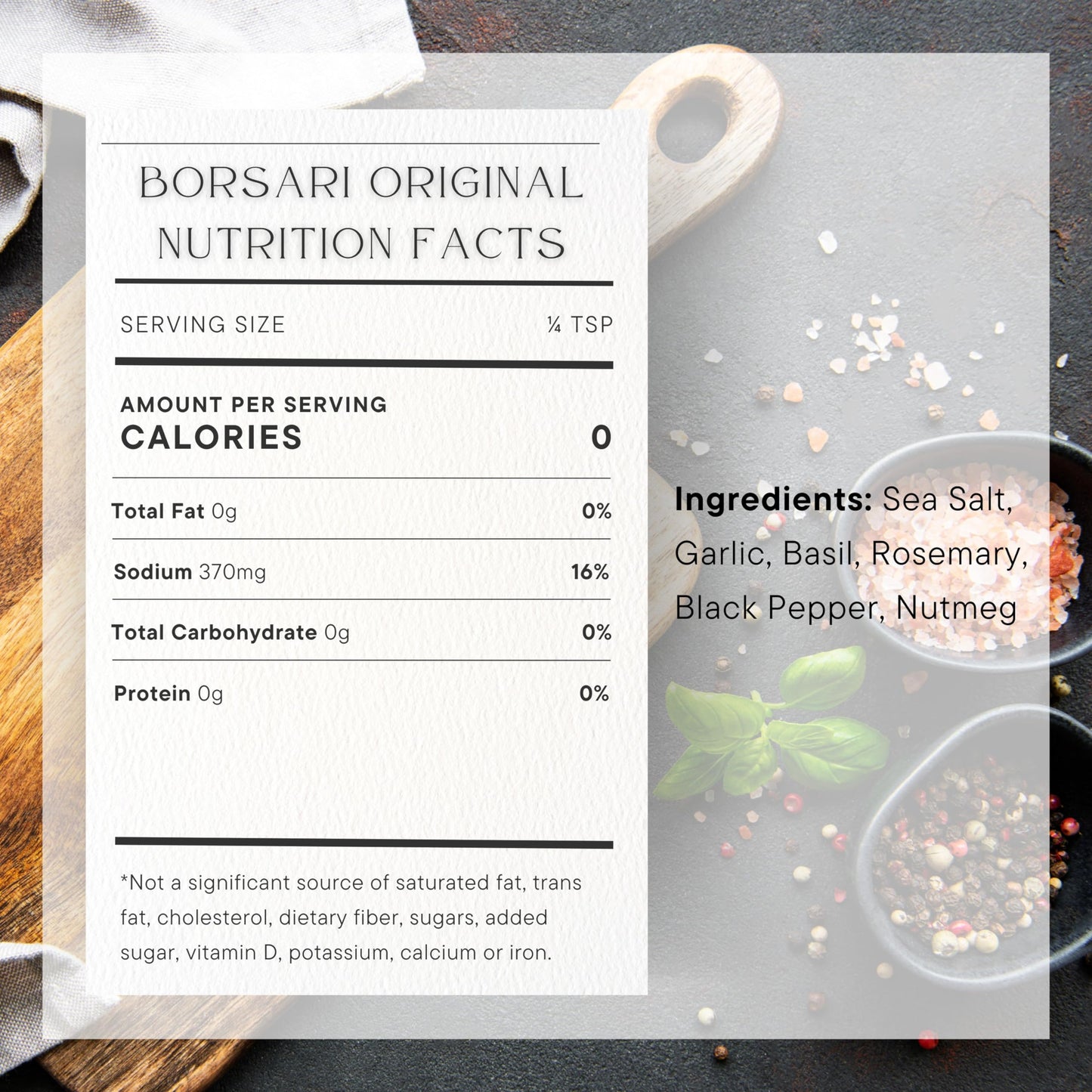 Borsari Original Seasoning Salt - Seasoned Salt Blend - Gourmet Seasonings With Herbs And Spices - All Natural Seasoning Blend F