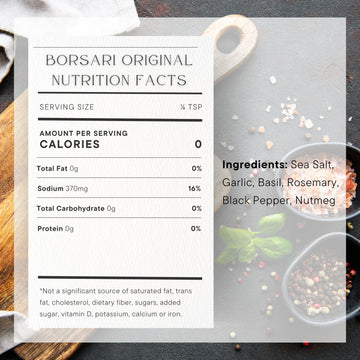 Borsari Original Seasoning Salt - Seasoned Salt Blend - Gourmet Seasonings With Herbs And Spices - All Natural Seasoning Blend F