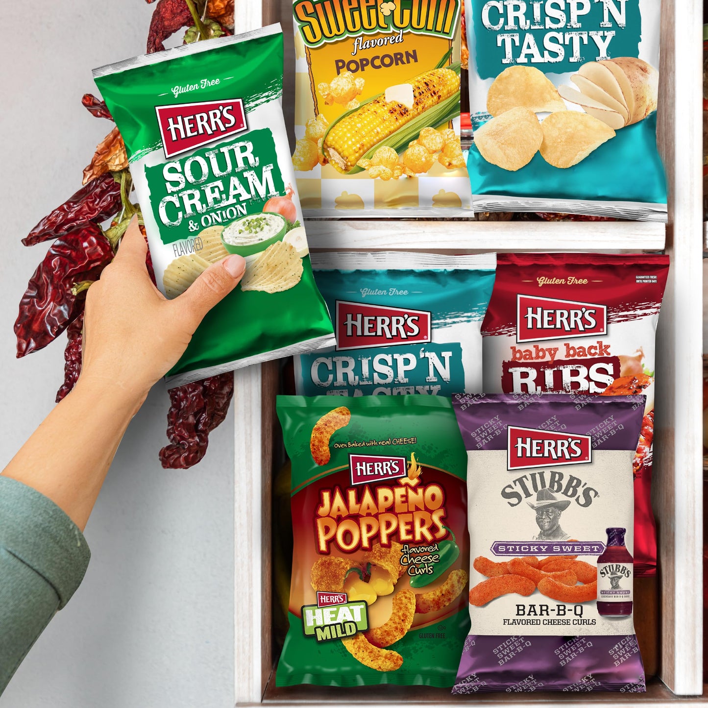 Herr'S Variety Pack, Assorted Snacks, 0.625-1.5 Ounce (Pack Of 24 Bags)