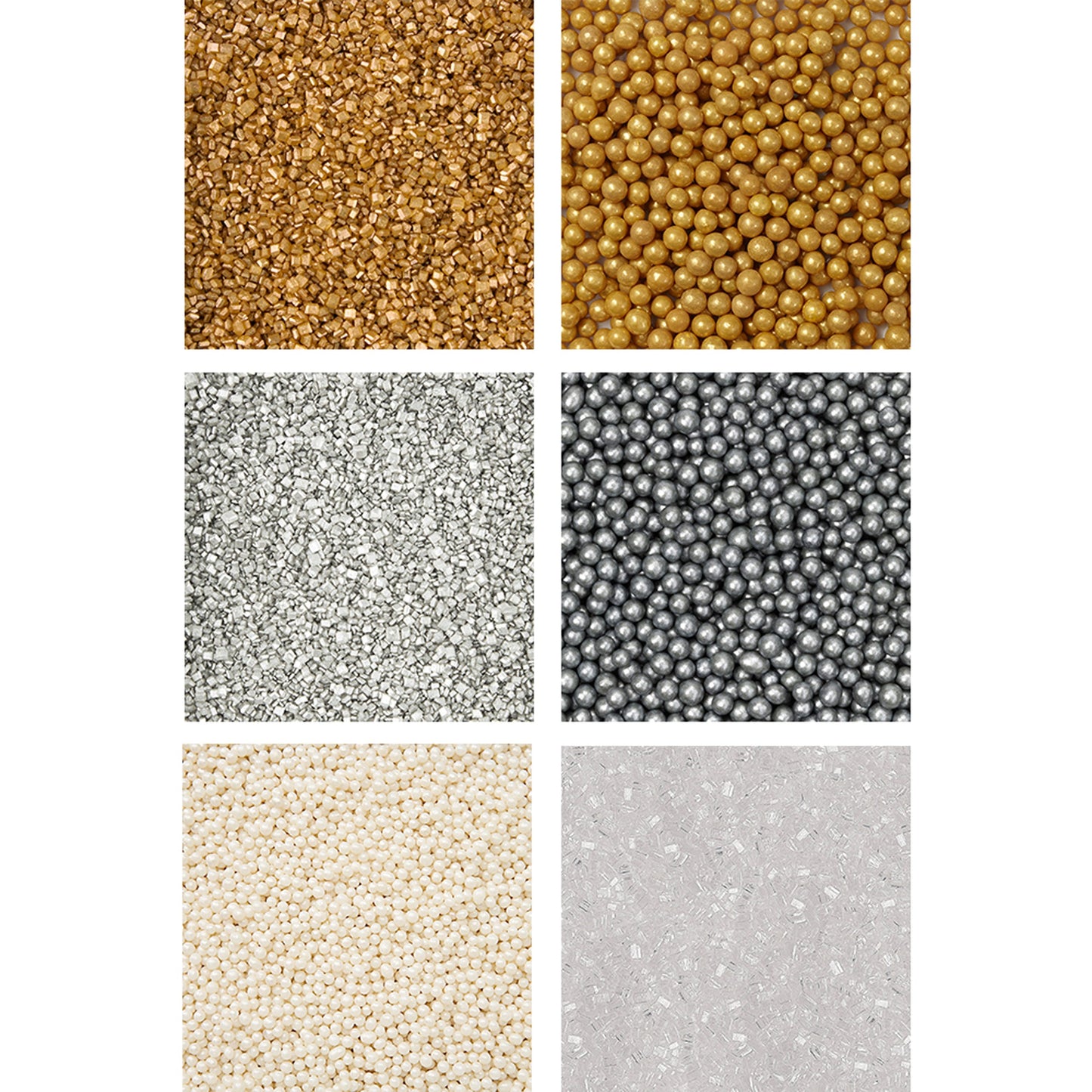 Wilton Gold, Silver and White Cupcake Sprinkles Set, 6-Piece