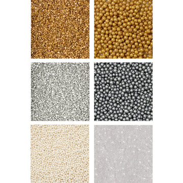 Wilton Gold, Silver and White Cupcake Sprinkles Set, 6-Piece
