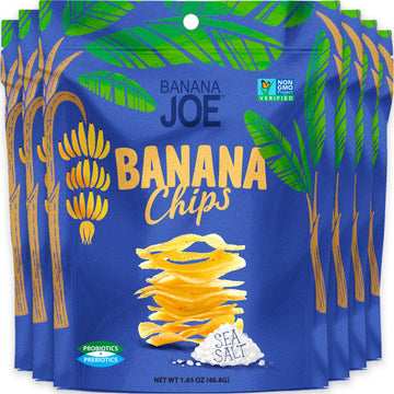 Banana Joe Banana Chips, Gluten Free Vegan Snacks, 1.65 oz Pack of 6