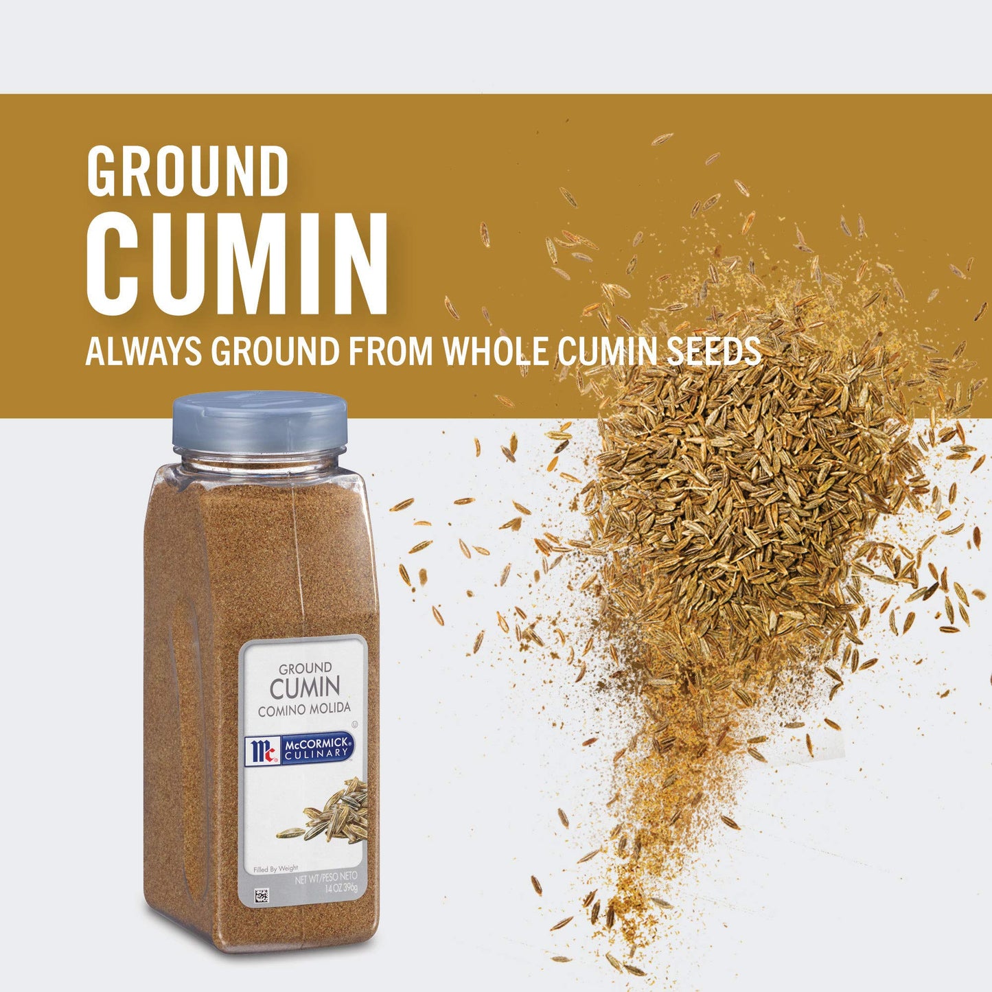 Mccormick Culinary Ground Cumin, 14 Oz - One 14 Ounce Container Of Cumin Powder To Add Flavor To Middle Eastern, Mexican, Asian, And Mediterranean Dishes