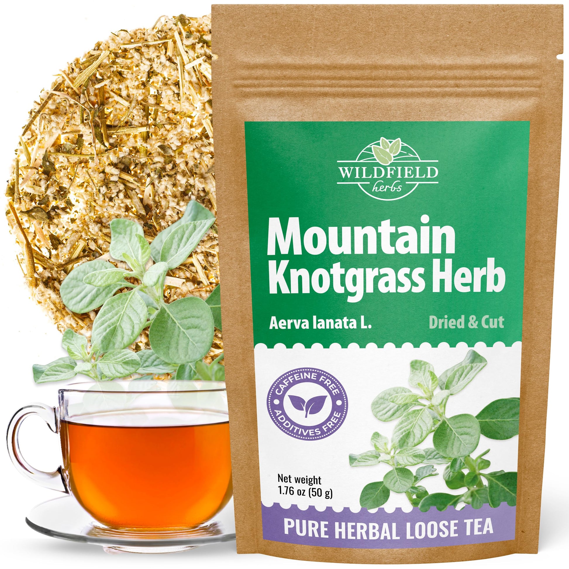 1.8 oz. Mountain Knotgrass Tea Dried Cut Herb Mountain Knotgrass Herbal Tea (Aerva Lanata) - 50g Polpala Pol-pala Pol pala Pol P