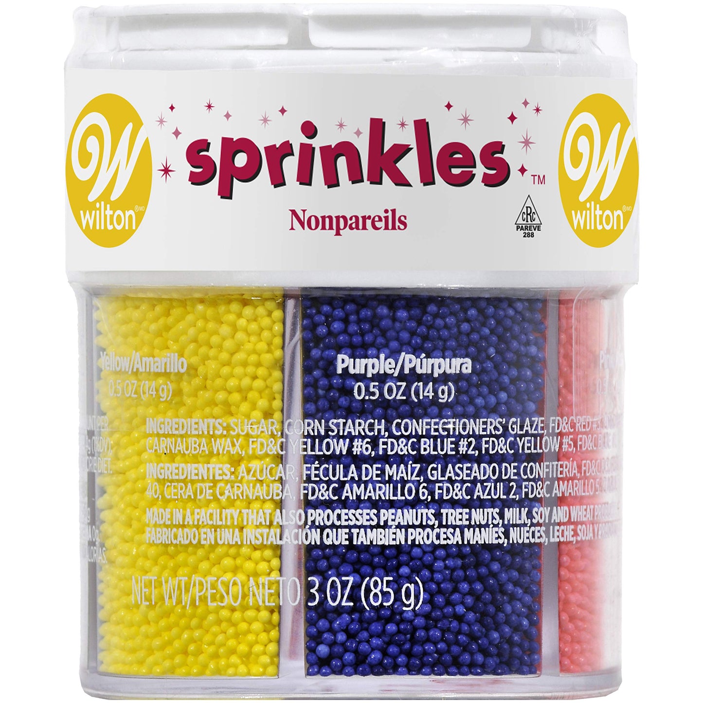 Wilton Colored Sugar Sprinkles Medley + Wilton Nonpareils 6 Mix Sprinkle Assortment Baking Supplies