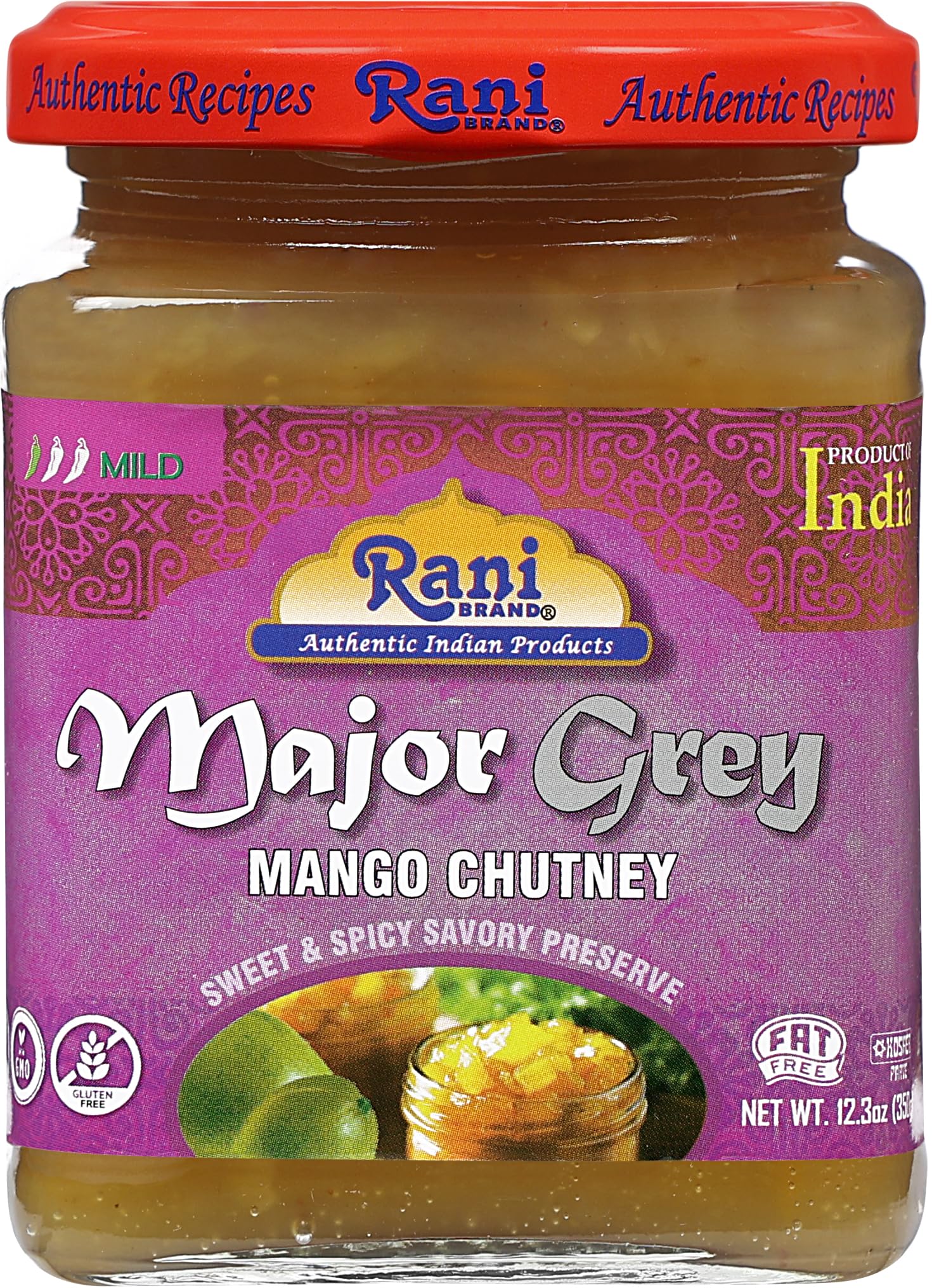 Rani Brand Mango Chutney, Vegan, Gluten Free, All Natural, 12.3 oz Glass Jar