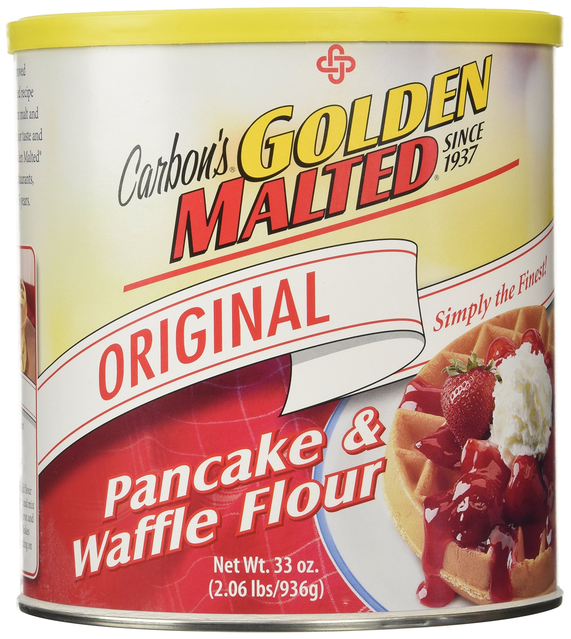 Golden Malted Waffle and Pancake Flour, Original, 33 Ounce Can, Corn, Model GM 6/33F