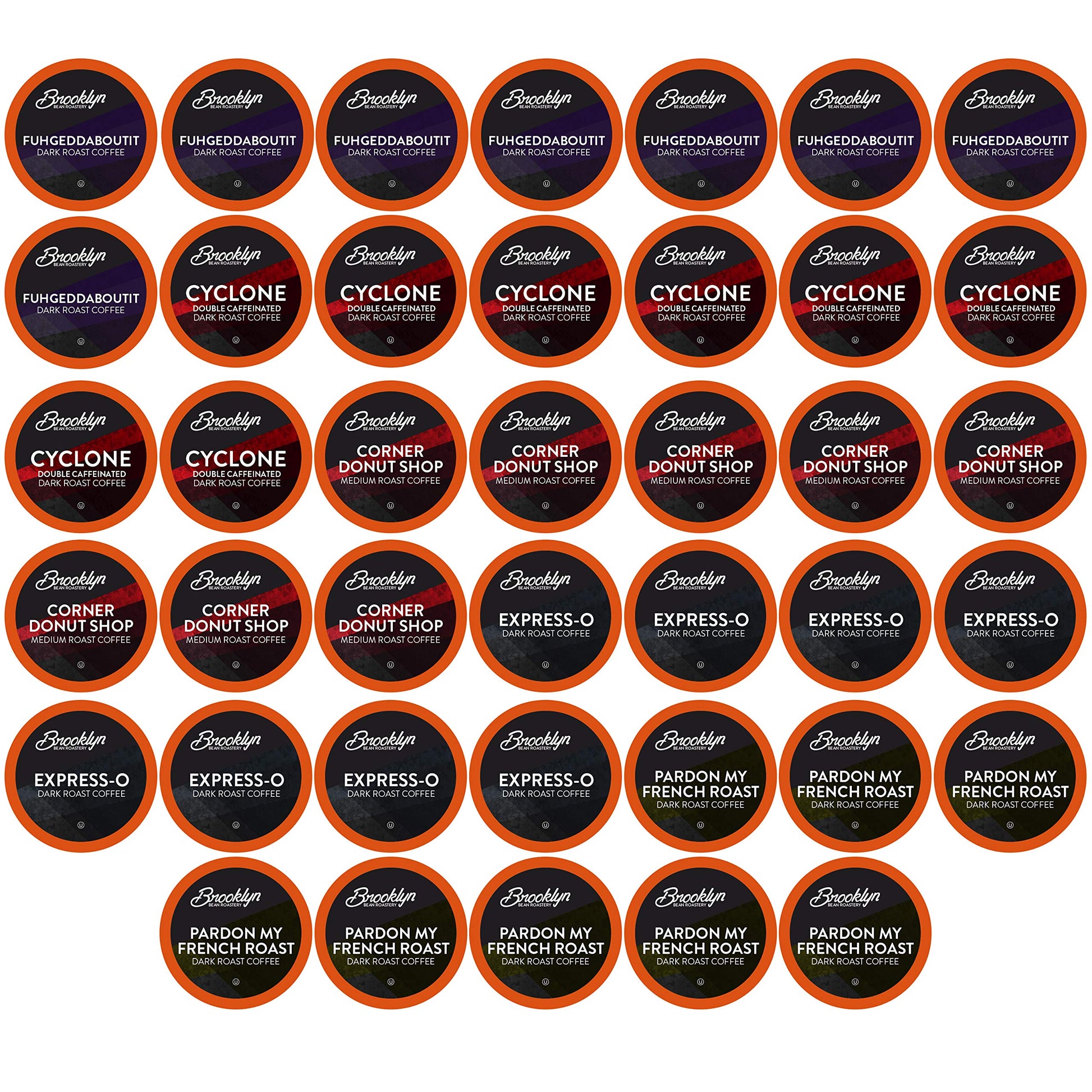 Brooklyn Beans Coffee Pods, Bold Gourmet Variety Pack - Compatible with Keurig 2.0 K Cup malt-inspired, 40 Count, Strong and Intense Dark Roast