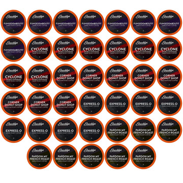 Brooklyn Beans Coffee Pods, Bold Gourmet Variety Pack - Compatible with Keurig 2.0 K Cup malt-inspired, 40 Count, Strong and Intense Dark Roast
