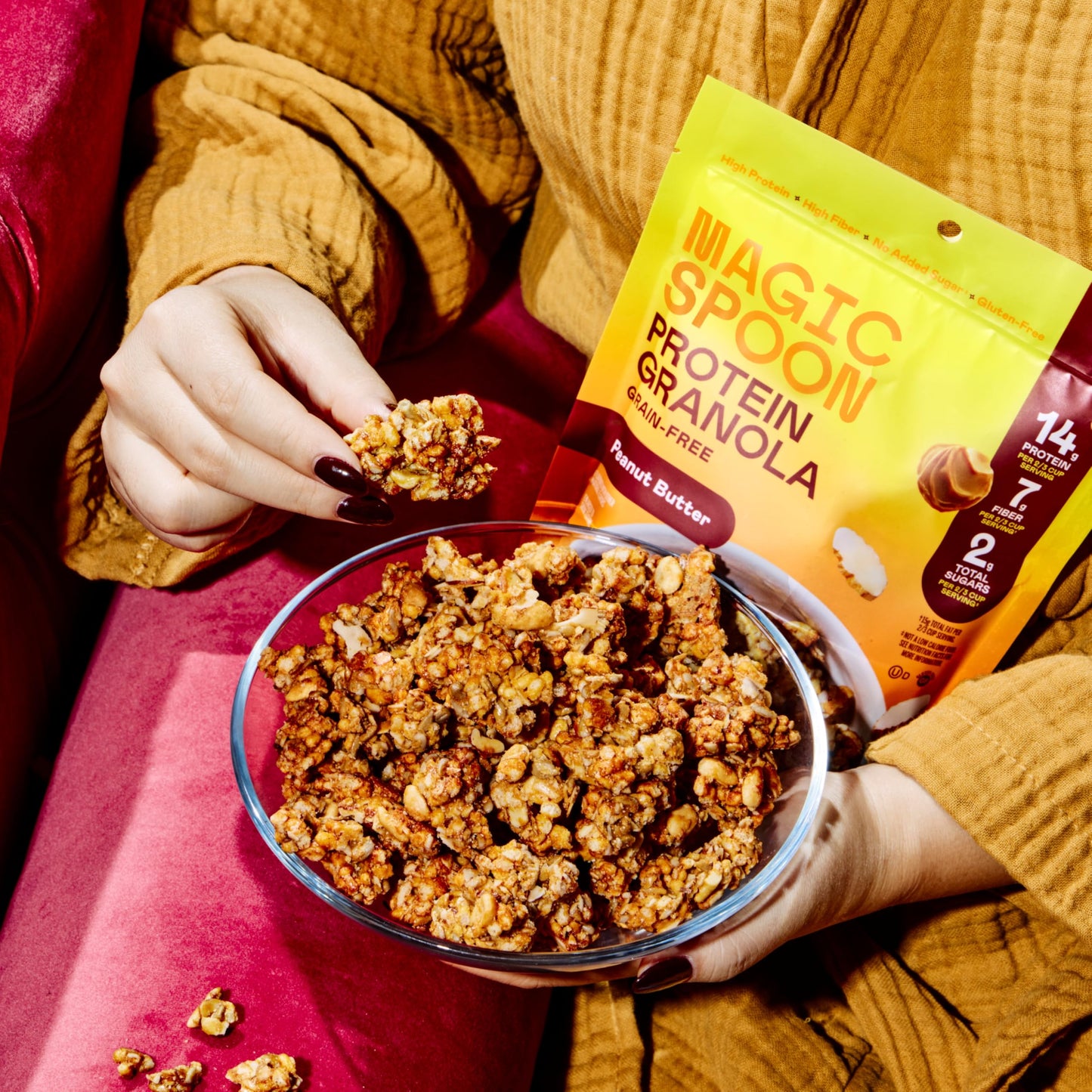 Magic Spoon Protein Granola - High Protein, Keto Friendly, Low Sugar, Pack of 3 (Peanut Butter)