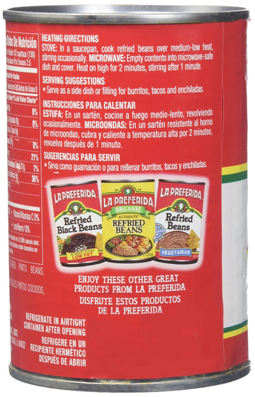 La Preferida Refried Beans Fat Free, 16-Ounce (Pack Of 12)