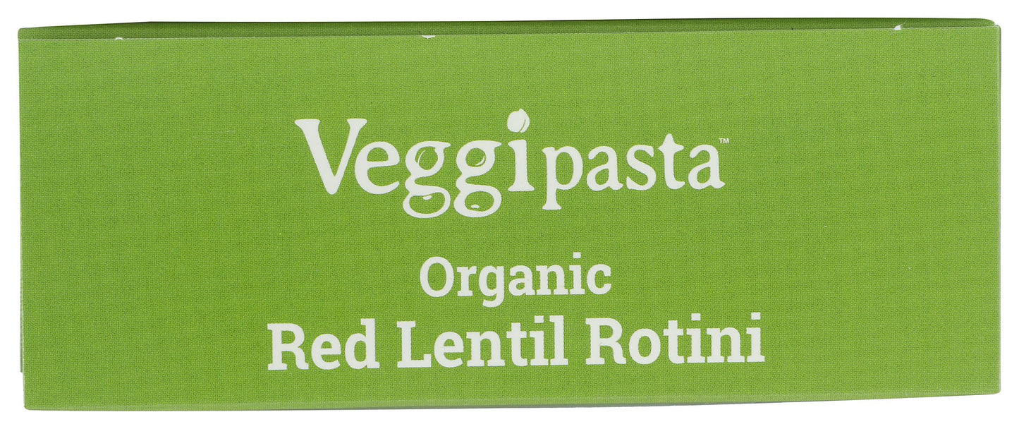 Veggipasta Organic Red Lentil Rotini Pasta - 8 Oz, Gluten-Free, High Protein, Vegan