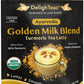 DelighTeas Organic Golden Milk Powder with Turmeric, Ginger, Ceylon Cinnamon - Vegan, Non-GMO, Keto - 5 oz.