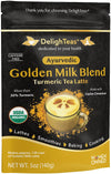 DelighTeas Organic Golden Milk Powder with Turmeric, Ginger, Ceylon Cinnamon - Vegan, Non-GMO, Keto - 5 oz.