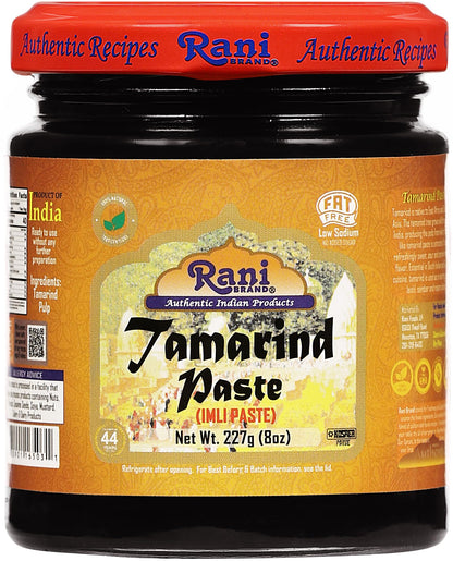 Rani Tamarind Paste Puree (Imli) 8oz (227g) Glass Jar, No added sugar ~ All Natural | Vegan | Gluten Free | No Colors | NON-GMO 