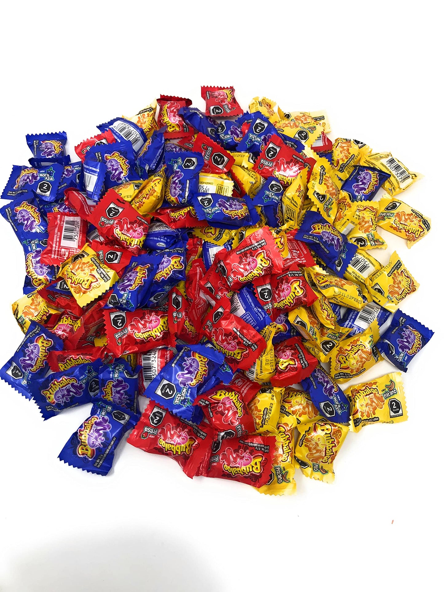 Mexican Bubble Gum Variety Pack, 150 Pcs. Authentic Bubblegum Fruit Flavors, Banana, Strawberry, And Blueberry, By Don Turinos