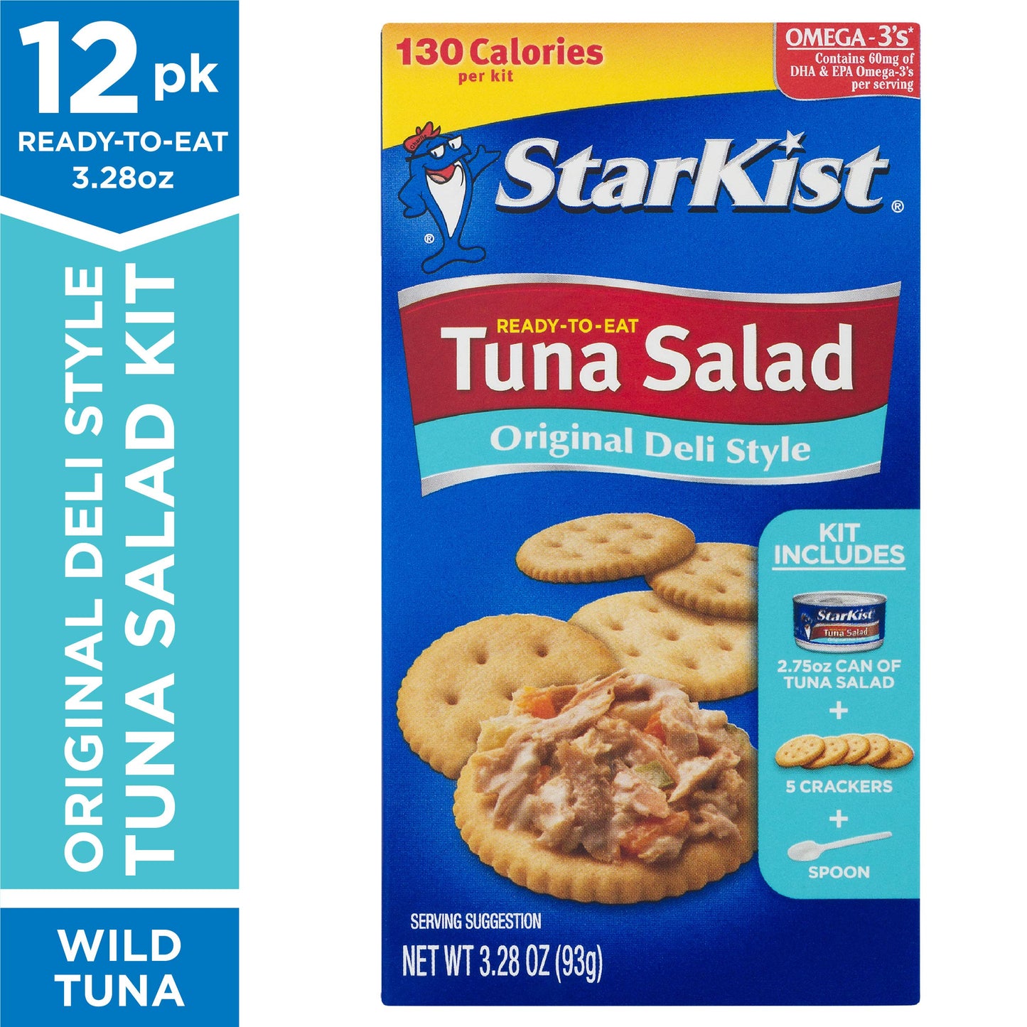 StarKist Snack-To-Go Ready to Eat Meals Tuna Salad Kit, 3.6 oz (12 Pack) Classic Tuna Salad with Crackers Kit.