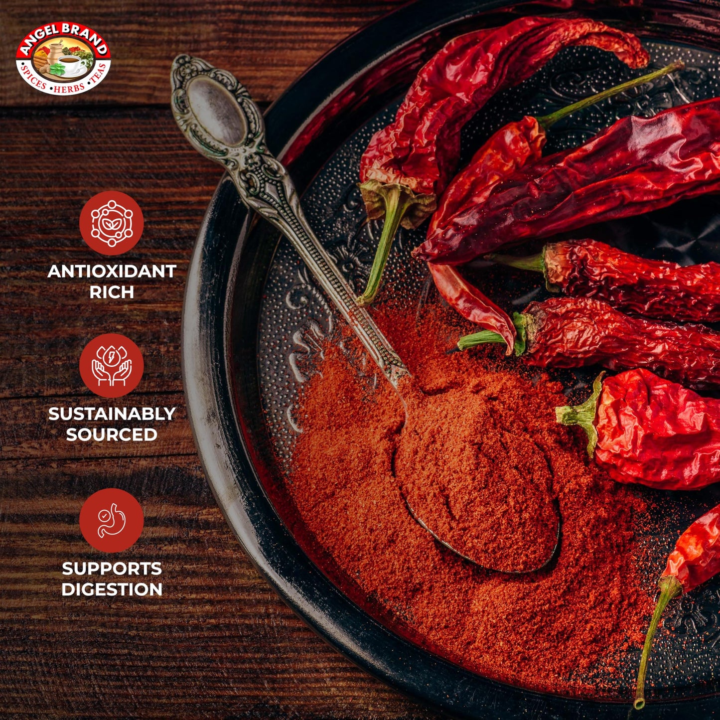 Angel Brand Ground Chili Powder - Bold And Spicy Seasoning For Mexican And Tex-Mex Recipes, Soups, Marinades, And Rubs - 19Oz Bo