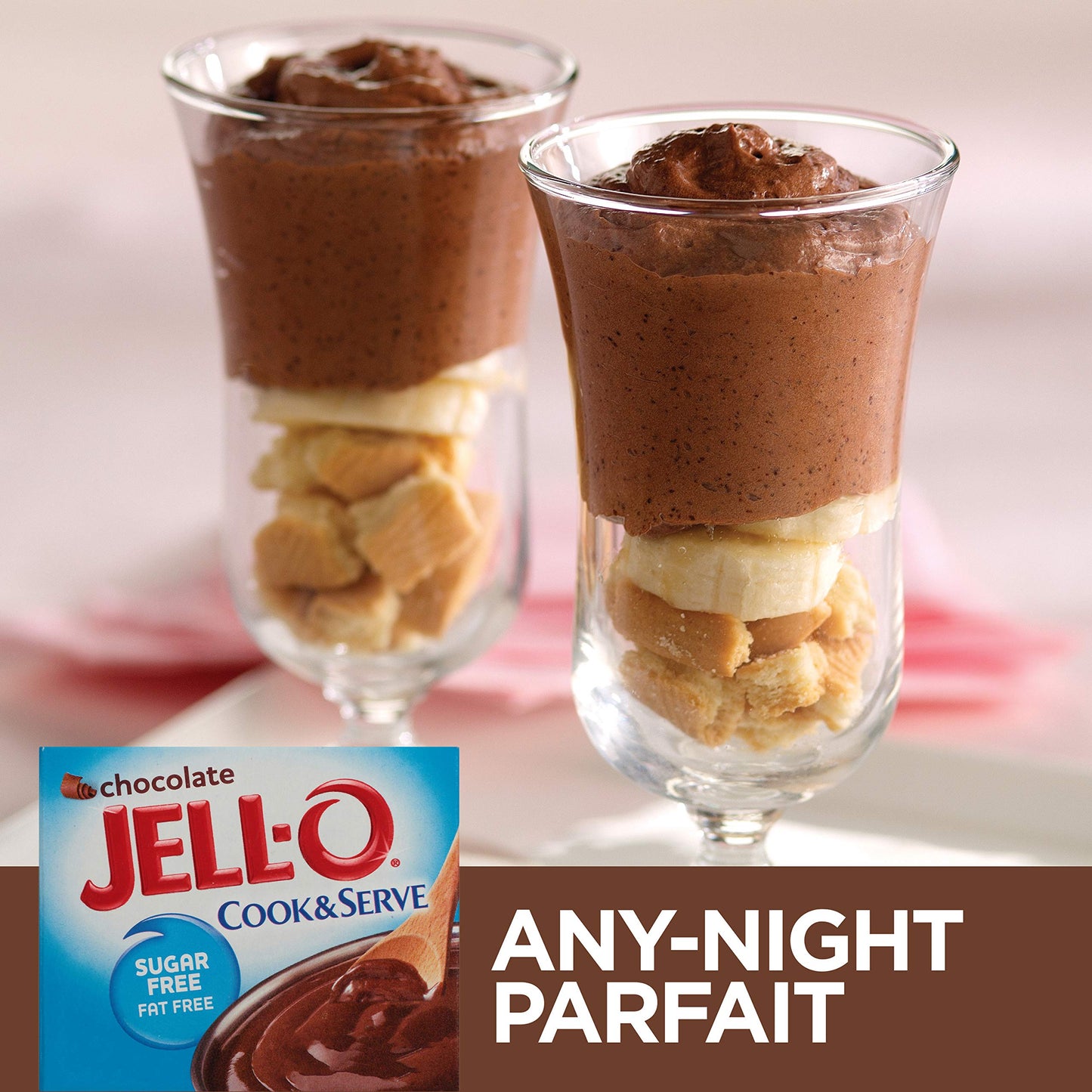 Jell-O Cook & Serve Chocolate Sugar-Free Fat Free Pudding & Pie Filling (7.8 oz Boxes, Pack of 6)