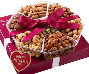 Nut Haven Fathers Day Nuts Gift Basket - Assorted Sweet & Roasted Gourmet Nuts - 7 Piece Set