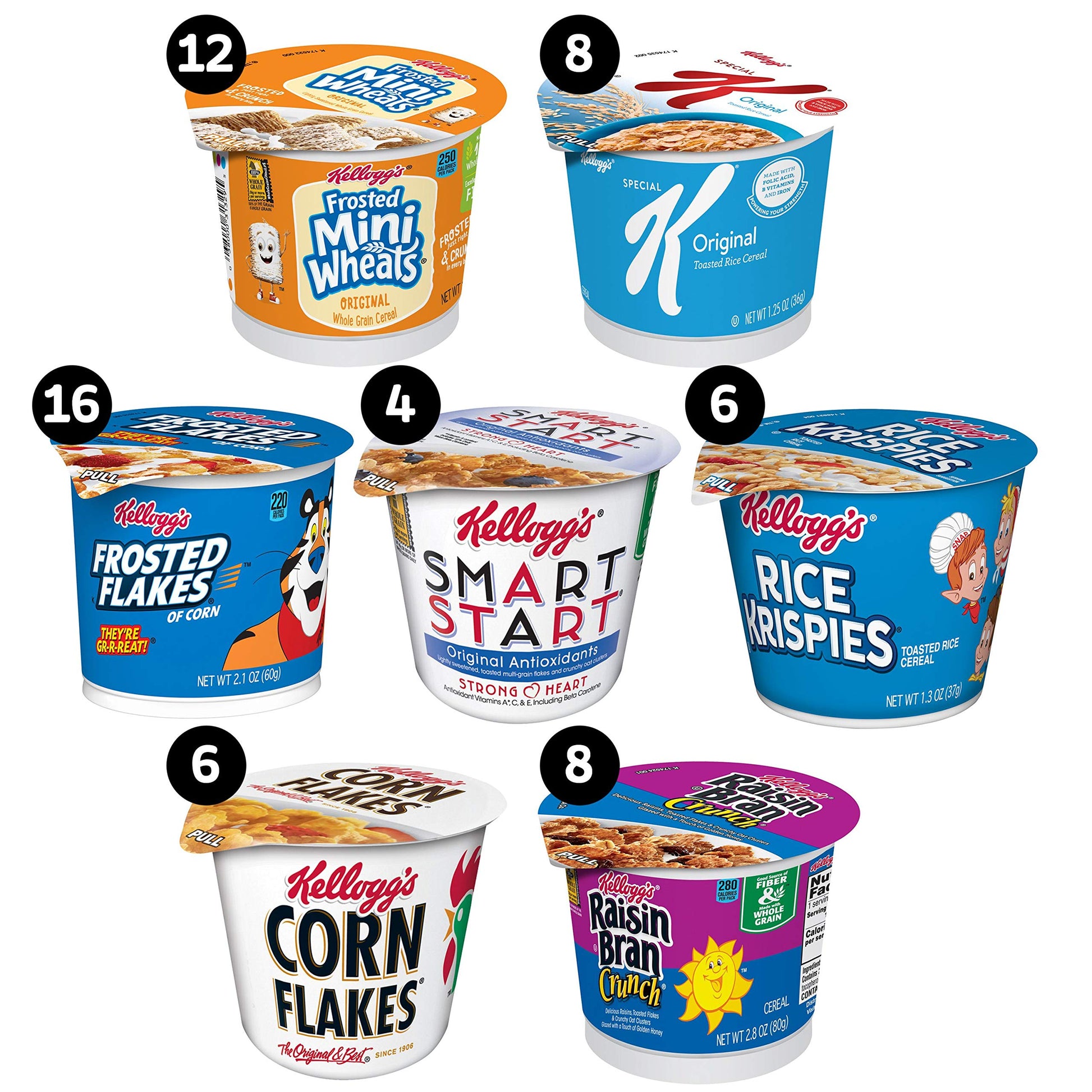 Kelloggs Total Assortments, Breakfast Cereal, Original, 1.95oz (60 Count)