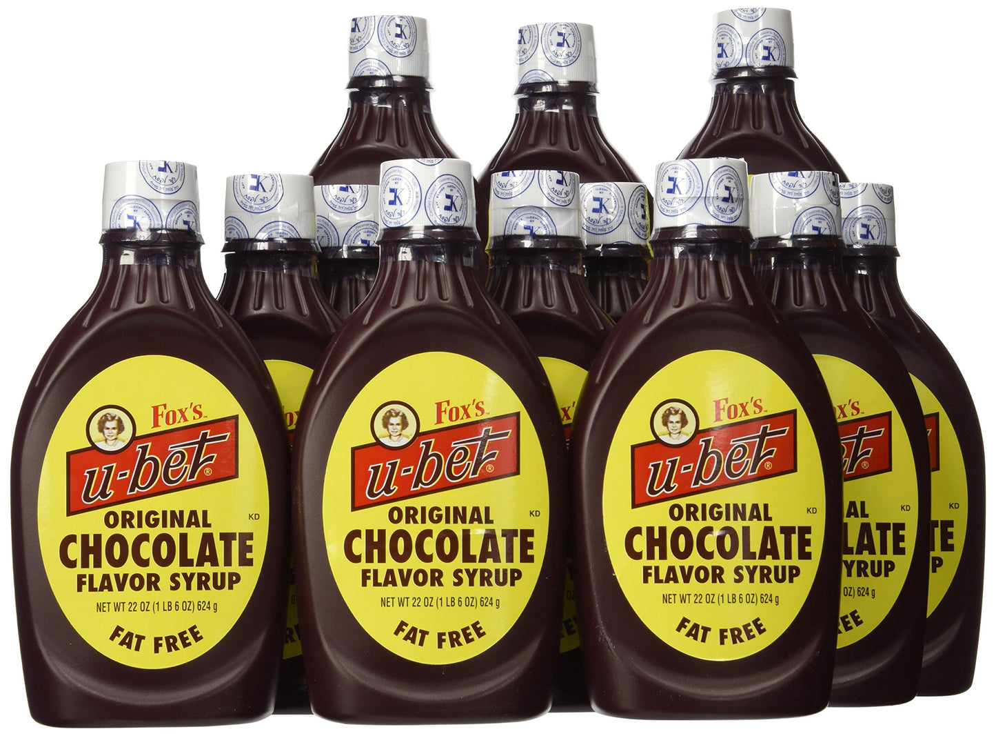 Foxs U-Bet Chocolate Syrup, 20 Ounce - Pack of 12, Rich Chocolate Flavor, Perfect for Desserts and Beverages