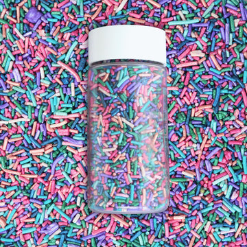Confect Tropical Twist Rainbow Sprinkles - Custom Blend Jimmies - Multicolor Edible Toppings for Cake, Cupcake & Dessert Decorat