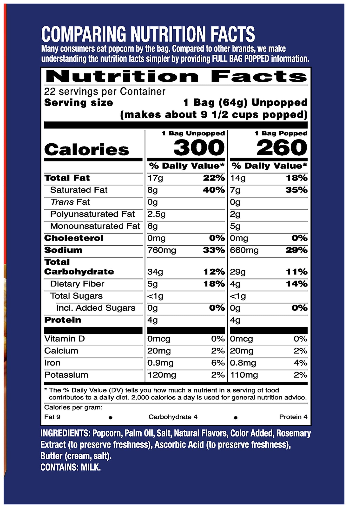 Pop Weaver Extra Butter Microwave Popcorn, 22 Bags, 3 Ounce Pack - Perfect for Movie Nights and Snacks