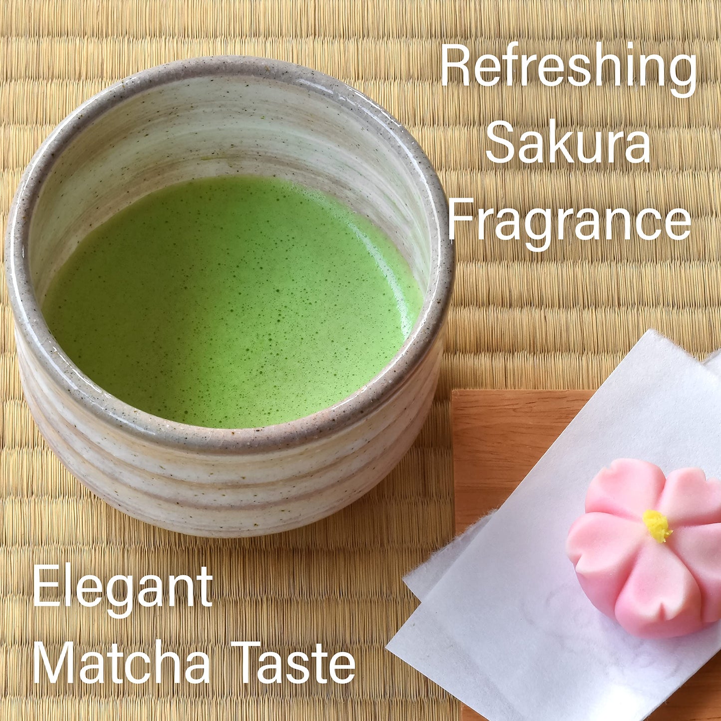 chaganju Japanese Matcha with Sakura Tea, Refreshing Aroma of Matcha and Cherry Blossoms, Great for Baking, Culinary Grade, Made