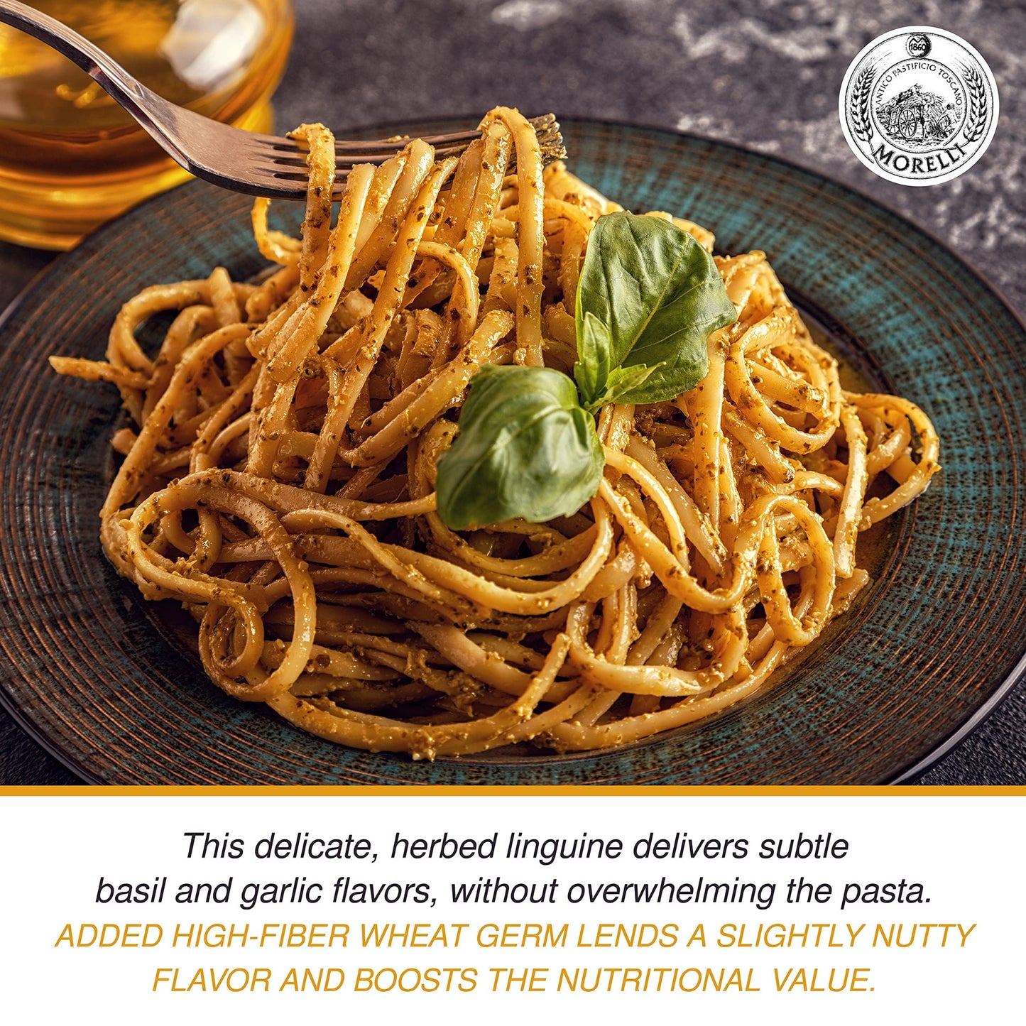 Morelli Organic Gourmet Pasta Italian Gift Basket From Italy - Tricolor Pasta Linguine Set - Red Chili, Garlic & Basil, and Lemo