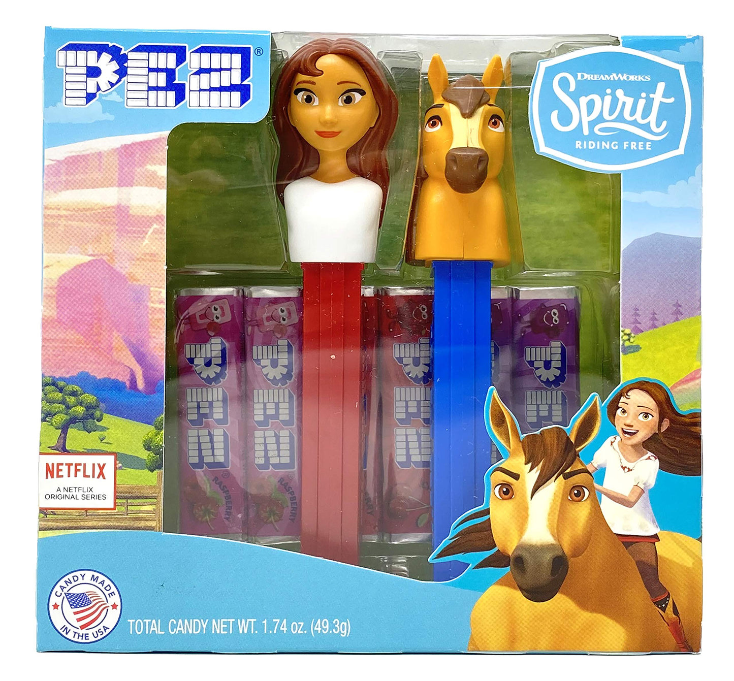 Pez Candy Spirit Gift Set - Lucky & Spirit Dispensers with 6 Rolls Mixed-Fruit, 1 Count
