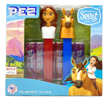 Pez Candy Spirit Gift Set - Lucky & Spirit Dispensers with 6 Rolls Mixed-Fruit, 1 Count