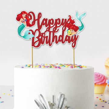 Seyal The Litle Mermaid Happy Birthday Cake Topper