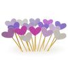 Cupcake Toppers 30Pcs Set, Gucuji Funny Purple Heart Diy Glitter Mini Birthday Cake Snack Decorations Picks Suppliers Party Acce