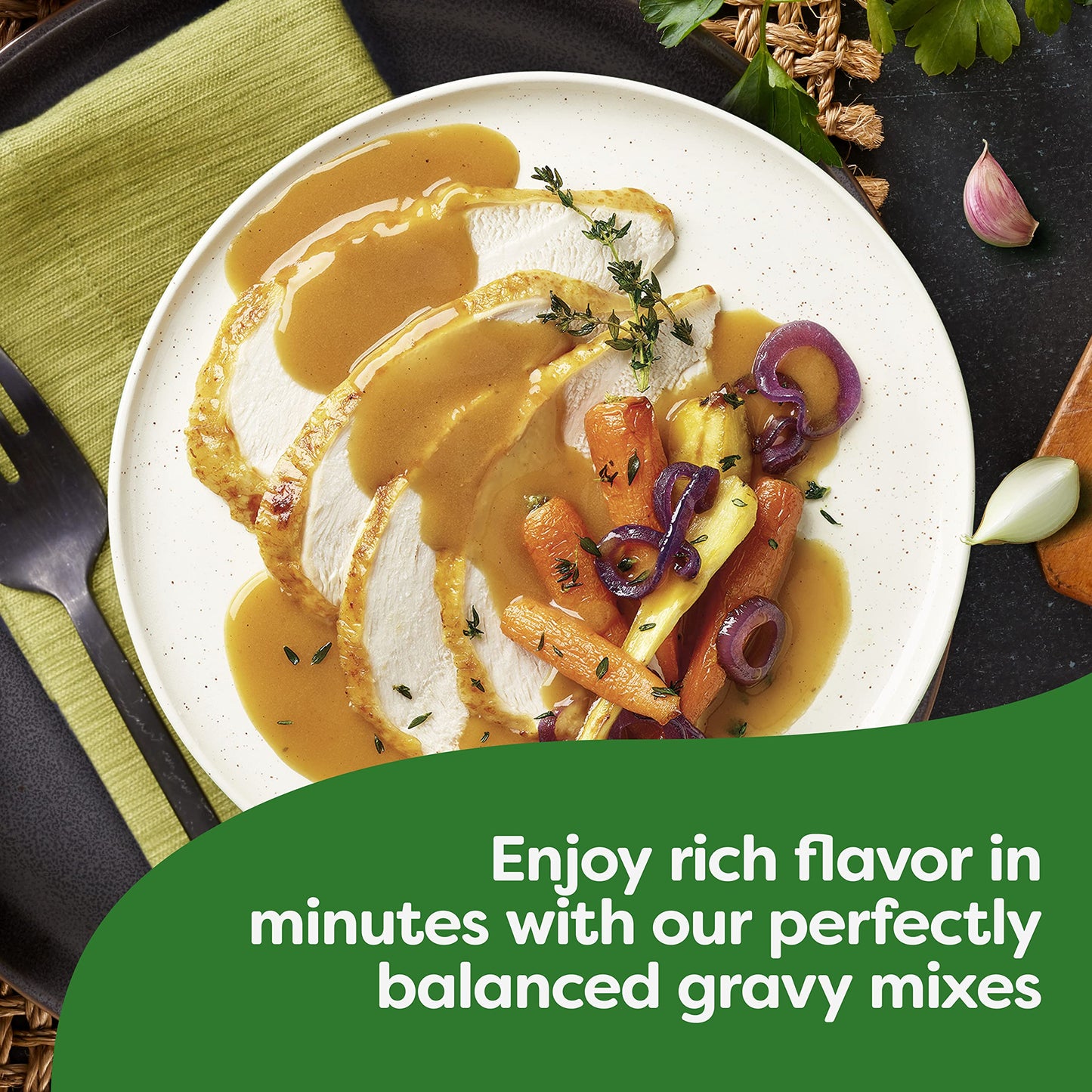 Knorr Turkey Gravy Mix For Delicious Easy Meals and Side Dishes Roasted Turkey Sauce and Gravy With No Artificial Flavors, No Ad